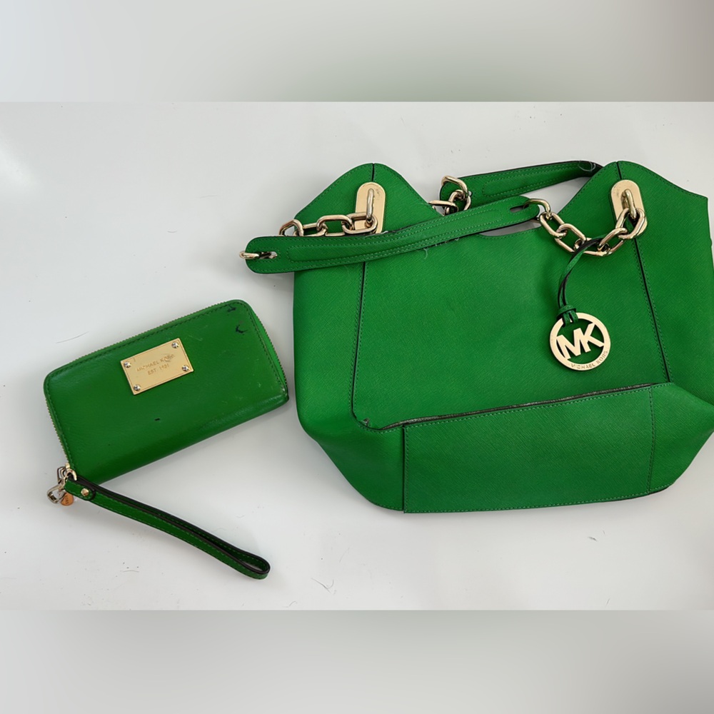 Green MK purse and wallet